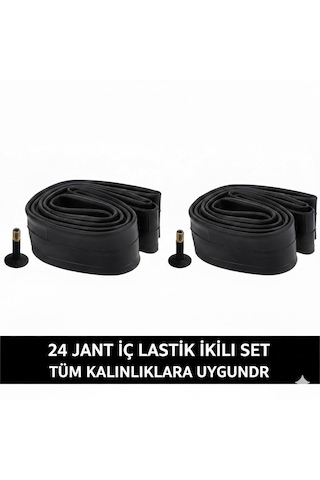Güçlü Bisikletmotosiklet 24 Jant İç Lastik 2'li Set - 24x1.75 / 2.125 Uyumlu - Oto Kalın Sibop 2 Adet Bisiklet İç Lastiği