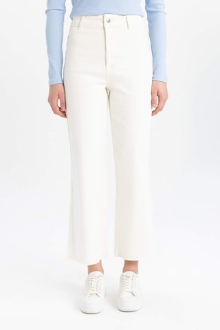 Defacto Culotte Yüksek Bel Paça Ucu Kesik Crop Jean Pantolon B5012AX24SM Ekru