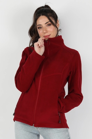Kadın Balıkçı Fermuarlı Sweatshirt Bordo