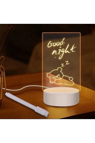 Usb Kablolu Işıklı Kendiliğinden Beyaz Kalemli-silgili Kreatif 3d Görselleştirme Led Lambası Bx40 124-Pembe