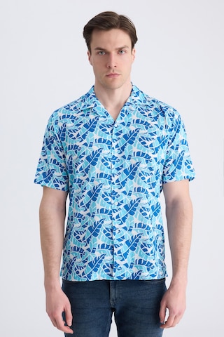 Twn Slim Fit Mavi Baskılı %100 Pamuklu Gömlek 2ec02ap313130 Çok Renkli