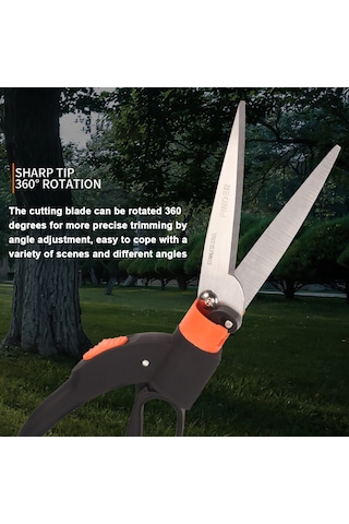 Singree 360 Dönebilen Paslanmaz Budama Makası, Ergonomik Tutma Yeri İle Uzun Süre Rahat Kullanım, Çim Ve Ağaçlar İçin İdeal.