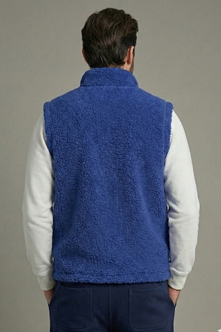 Genius Store Genıus Store Erkek Yelek İçi Şardonlu Sherpa Peluş Yelek Tam Fermuarlı Cepli Kuzu Outdoor Yelek İndigo