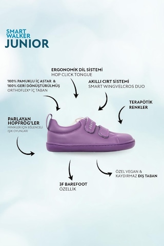Smart Walker Junior Mor Işık Barefoot Çocuk Ayakkabı-mor Işık