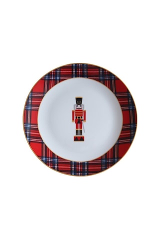 Kırmızı Ekose Tabak&çay Kahve Seti 20 Parça 4 Kişilik Beyaz - Kırmızı