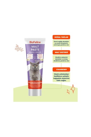 Biofeline Malt Paste 100 Gr Kediler Için Tüy Yumağı Önleyici Malt Macunu