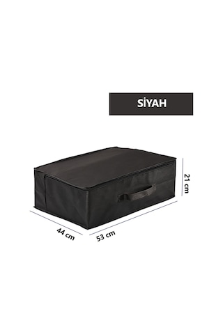 5'li Set 53 X 44 X 21 Cm Baza Altı & Dolap Içi Organizer, Yorgan & Yastık Düzenleyici Hurç Siyah