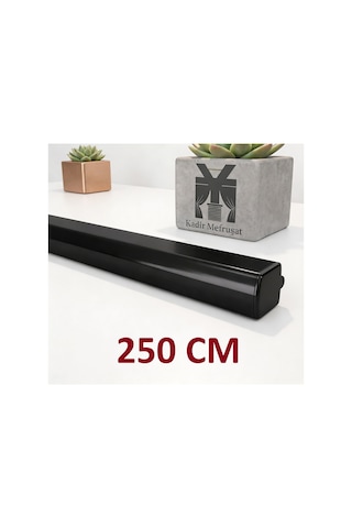 Siyah Dekoratif Ray 2 Kanallı Dekoratif Metal Perde Kornişi Siyah250cm - 855527283 Siyah250cm