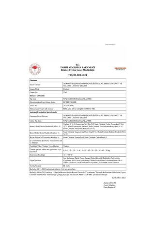 Agrosin Spica 13.24.12 + 2 Mgo + 10 So3 + Me Organomineral Granül Gübre 50 Kg