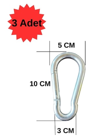 10mm Karabina Yaylı Kanca Çelik Kilit Olta Dağcılık Kamp Malzeme