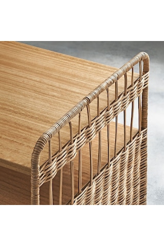 Yan Sehpa, Rattan, 37x53 Cm 1100 Koyu Ceviz