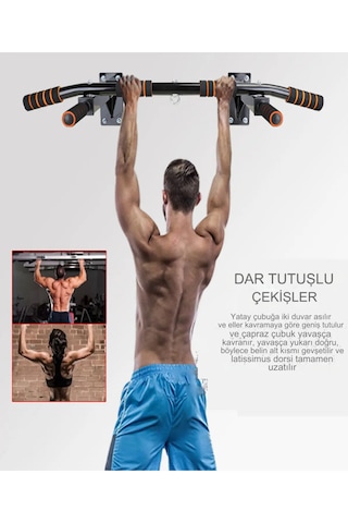 Vanckey Duvar Barfiks Aleti Barfix Demiri Barfiks Çubuğu 200 Kg Taşıma Kapasiteli