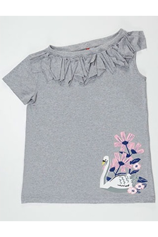 Denokids Ollie&Olla Kuğu Tek Kol Elbise Gri