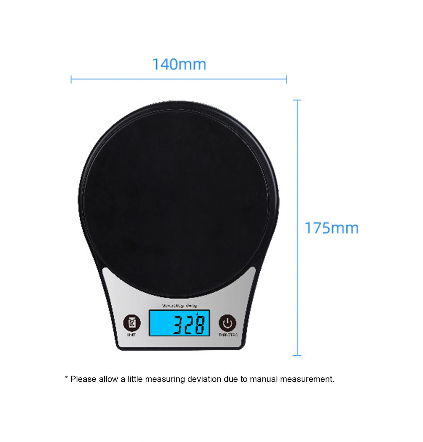 Kosona Mutfak Tahta Terazi 1g-5kg Hassas Ölçüm, G/ml/oz/lb Birimleri, Abs Malzeme, Siyah Pil Dahil Değil Siyah