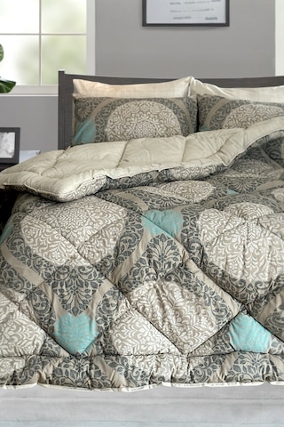 Alla Turca 4 Yastık Kılıflı Çift Taraflı Desenli Uyku Seti-azure Bej