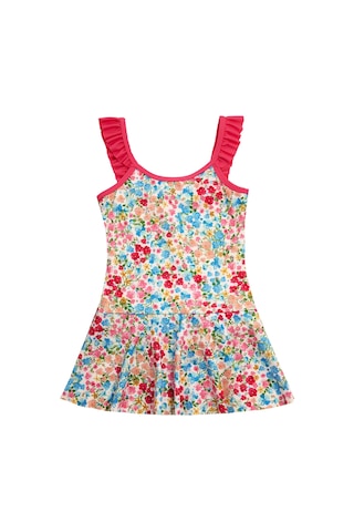 Uv Korumalı Askılı Elbise Mayo Kız Çocuk Yüzücü Mayo 5224 Beyaz Beyaz