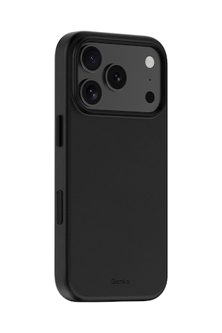 Apple Uyumlu iPhone 17 Pro Kılıf M-safe Şarj Özellikli Benks Vitapro Serisi Pu Deri Kapak Siyah