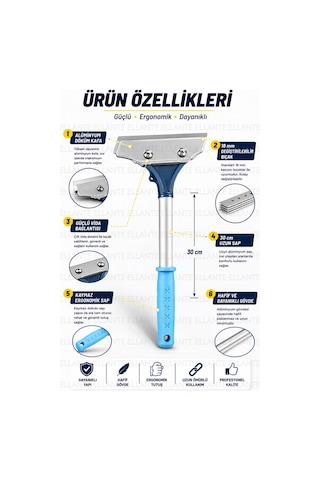 Profesyonel Kazıma Bıçağı 30 Cm 18 Mm Değiştirilebilir Bıçaklı Boya Cam Etiket Derz Kazıyıcı