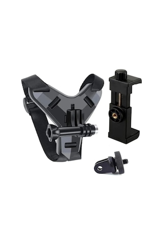 Kask İçin Alt Çene Bağlantı Aparatı Aksiyon Kamera Ve Telefon Tutucu Set Motosiklet Kask Teçhizat