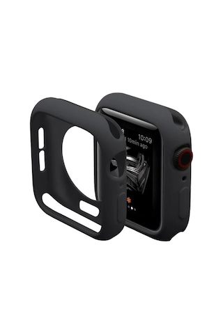 Storeşahin Apple Watch 44mm Uyumlu Silikon Alt Kasa - Siyah Shn0720