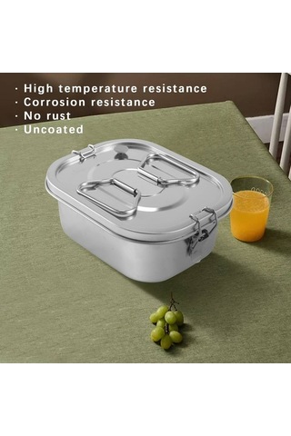 Ulzyvf Paslanmaz Çelik Öğle Kutusu - Çocuk Bento Kutusu, Gümüş, Dayanıklı Gümüş