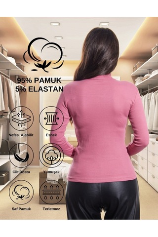 Kaşkorse Yarım Boğaz Body Sweatshirt, Fitilli Kumaş, Likralı, Bordo Gül Kurusu