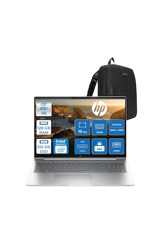 HP ProBook 4 G1I C9FY2ETF32 U7-255U AI 128 GB 512 GB SSD Grafik 16" Dos WUXGA Dizüstü Bilgisayar + Zetta Çanta