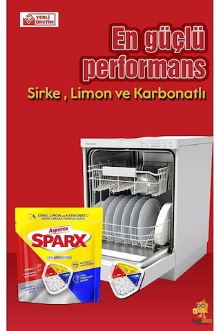 Asperox Sparx Bulaşık Makinesi Kapsülü 20'li X 3 Paket 60 Yıkama