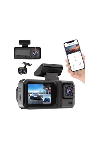 Mey İthalat Dvr Araç İçi Kamera Ön Ve İç Kamera 2 İnç Ekranlı Çift Kamera