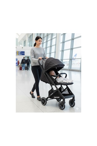 Tommybaby Quantum Kabin Travel Bebek Arabası Kabin Boy Bebek Arabası Pedli Katlanabilir Yağmurluk Hediye