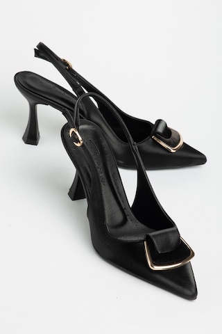 Suins Astelia Model Tokalı Kadın Stiletto Ayakkabı Siyah