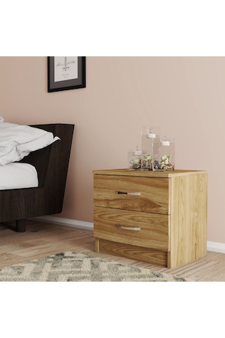 Moxen Mobilya Ceviz 2 Çekmeceli Komodin KMD2003