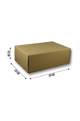 20x30x10cm Kilitli Dayanıklı E-ticaret Karton Kargo Kutusu 50 Adet