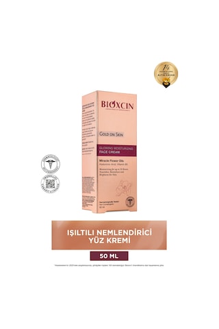 Bioxcin Gold On Skin Işıltılı Yüz Kremi 50 Ml Hyalüronik Asit, B5, Mucizevi Yağlar Glow