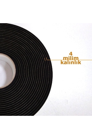 Kapı Pencere Bandı Yapışkan Kapı Pencere Süngeri Epdm-4Mmx50Mm-Siyah-10 Metre
