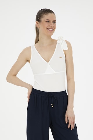 U.S. Polo Assn. Kadın Beyaz V Yaka Tişört 50287560-VR013