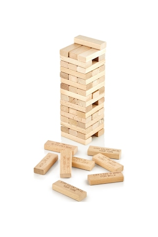 İngilizce Penalty Tower İngilizce Cezalı Tower Jenga Denge Oyunu 54 Parça Büyük Boy