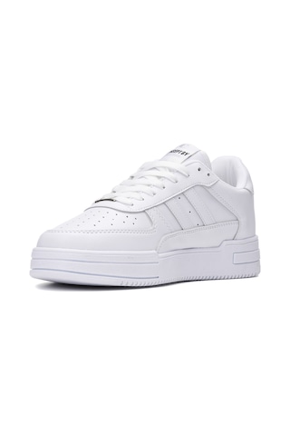 Günlük Unisex Sneaker Bağcıklı Rahat Kalın Tabanlı Spor Yürüyüş Ayakkabısı 191 Beyaz
