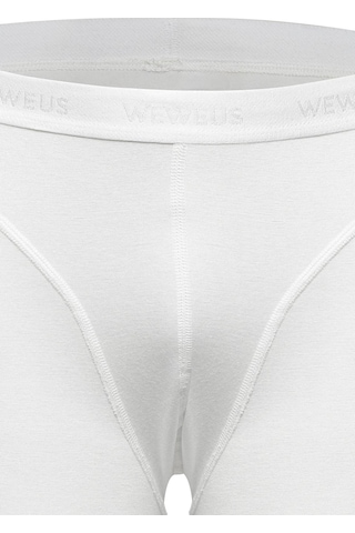Weweus Beyaz Erkek Süper İnce Doğal Bambu Lüks Uzun Boxer 1014 Beyaz