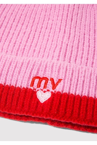Mavi - Mv Kalp İşlemeli Pembe Bere 1913835-32445 Pembe