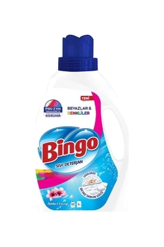 Bingo Çamaşır Deterjanı Beyaz Ve Renkliler Amber Ve Beyaz Sabun 2600 Ml 2 Li Set 2600 ML