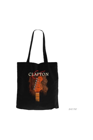 Eric Clapton Guitar Siyah Kanvas Bez Çanta Siyah