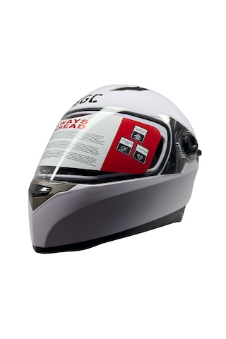 Kask Bgc Full Face Vizörlü Kask Mat Beyaz