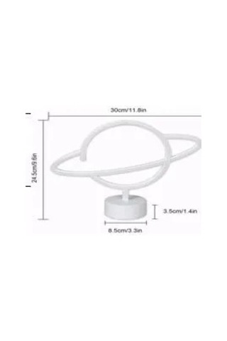 Jenerik Neon Işıklı Satürn Lamba Pil+usb Mz-503 Çok Renkli