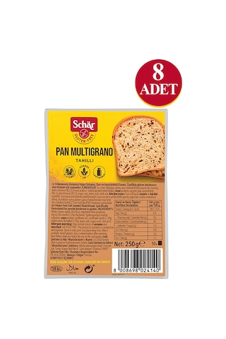 Schar Pan Multigrano Ketenli Glutensiz Ayçekirdekli Ekmek 8 x 250 G