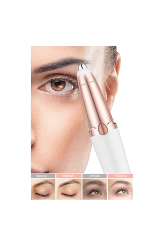 Elektrikli Pilli Kaş Bıyık Yüz Alma Epilatörü Kalemi Cihazı Brows Pratik Tüy Alma Cihazı