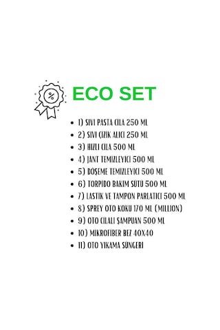 T-rax Eco Oto Bakım Seti Kova Araç Bakım Ve Temizlik Seti Full