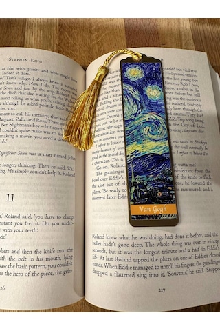 Sanatsal Tablo Temalı Metal Kitap Ayracı Van Gogh-yıldızlı Gece