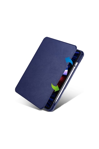 Apple Uyumlu iPad 10.9 2022 10.nesil Termik Kalem Bölmeli Dönebilen Kılıf Kılıf