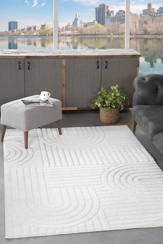 Mariesse Home Elit Bukleli Yumuşak Peluş Post Shaggy Çocuk Odası Oturma Odası Salon Mutfak Halısı B0691b Krem